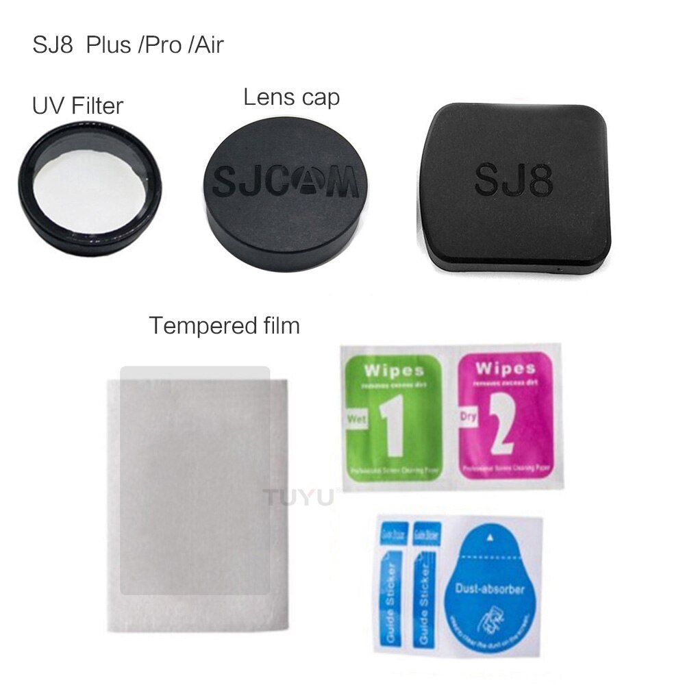 SJCAM SJ8 Lens Cap/Lens Cover/Glass UV Filter/Screen protector Film for For Original SJ8 Pro/Plus/Air Action Camera Accessories: SJ8 UV kits 3 in 1