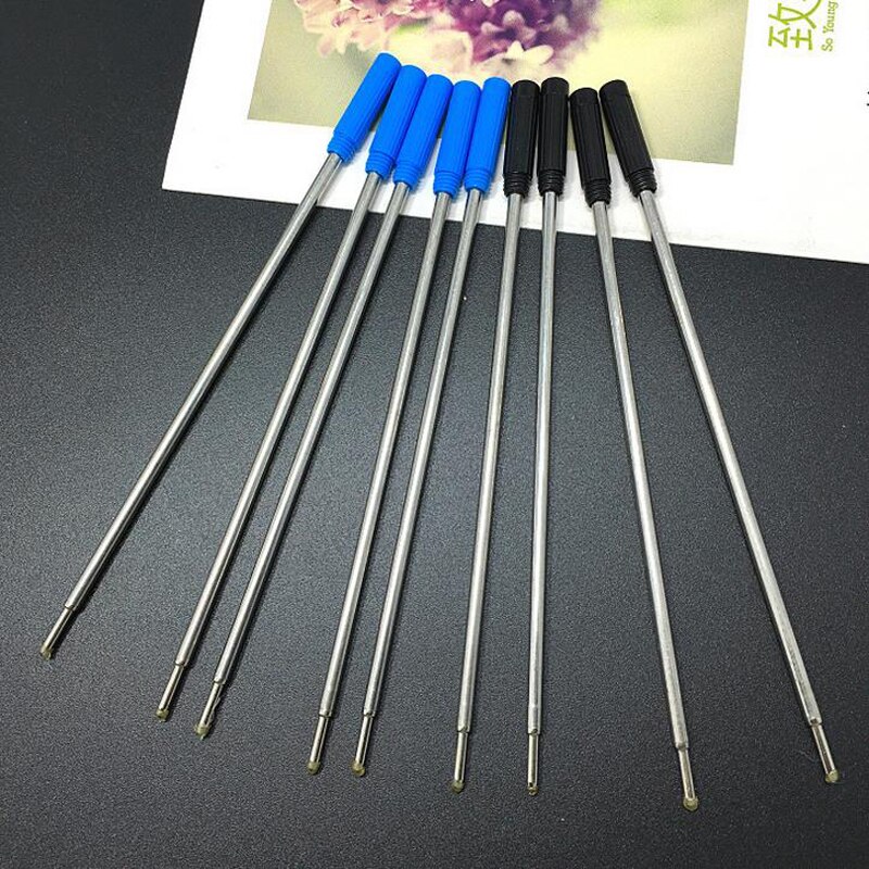 50 Stks/pak 11.6 Cm Lange Black & Blue 2 Kleuren Inkt Refill Vervanging Balpen Metalen Vullingen