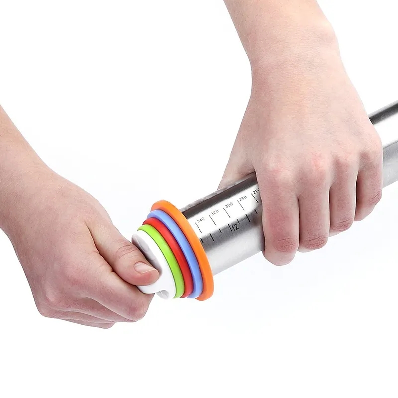Holaroom Lengte Verstelbare Rolling Pin Rvs Fondant 43Cm Rolling Pin Cake Roller Deeg Deegrol Bakvormen Gereedschap