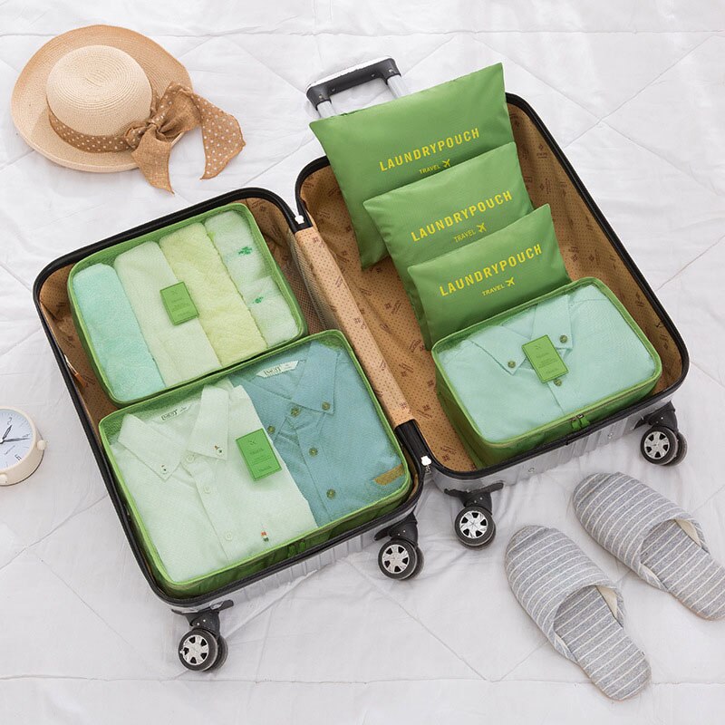 6/ PCS Travel Storage Bag Clothes Tidy Organizer Suitcase Pouch Travel Bag Case Shoes Packing Cube Bag luggage bag