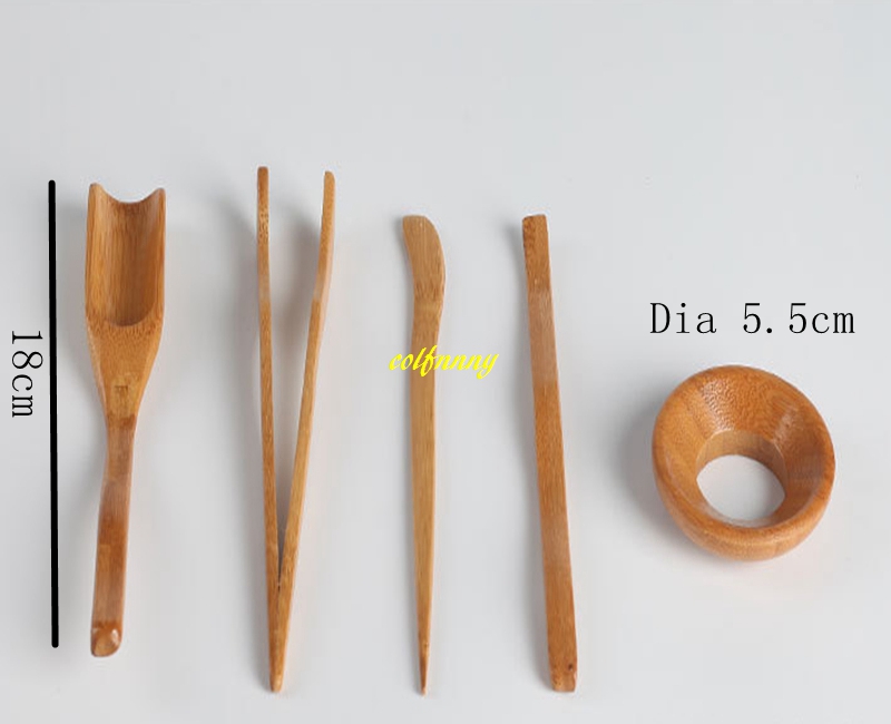 10 set/lot 5 st/set bambu tesked teklämma te läcka nål tesked kung fu te set