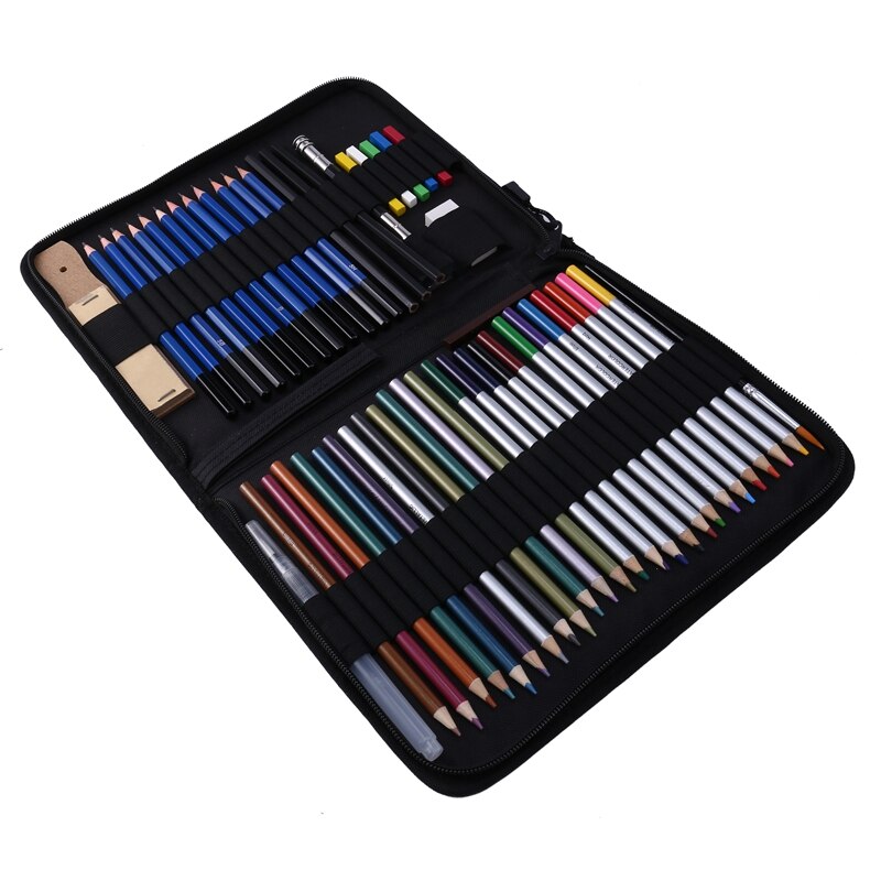 Sketch Drawing Pencil Set, 51 Sketch Color Pencil Painting Set, Drawing Set, Drawing Tools for Beginners Children A