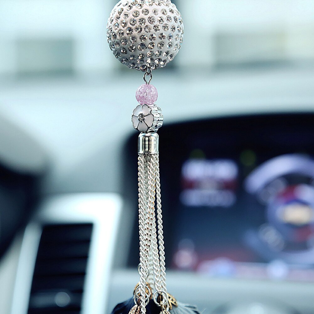 Auto Hanger Diamond Crystal Ball Automobile Decoratie Charm Auto Interieur Achteruitkijkspiegel Schorsing Opknoping Ornament
