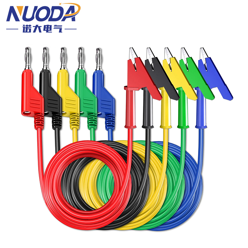 Doppelte stapelbare Bananenstecker-Multimeter-Messleitungen, 1 m Kabel, 1000 V, 15 A, 4 mm, P1036, 2 Stück, 5 Stück: Silber