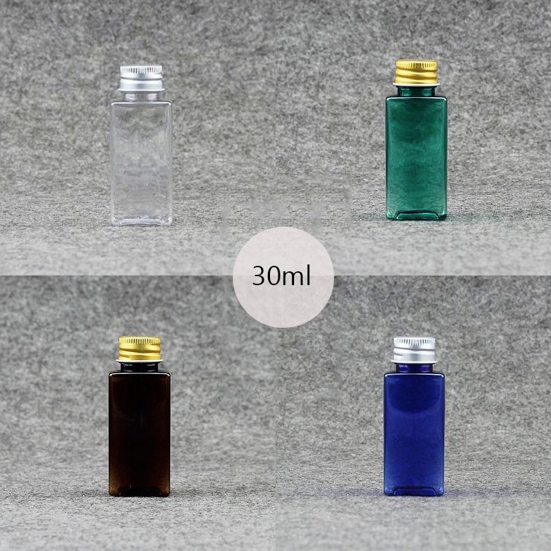 50pcs/lot 30 ml Plastic Bottle with Aluminum screw cap plug Cosmetic container travel portable PET lotion cream storage 5.16
