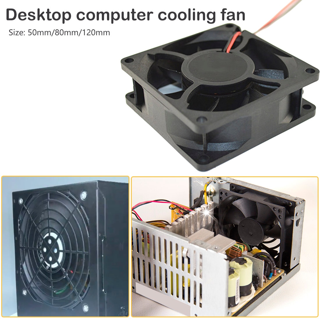 12V DC fan 2 Pin Connector Cooling Fan for Computer Case CPU Cooler Radiator Computer Accessories CPU Cooling Fans 50 80 120 mm