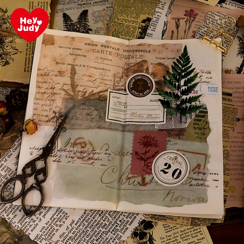 20 Sheet Antique Time Memory Series Vintage Newspaper Material Paper Junk Journal Planner Scrapbooking Decor Background Paper