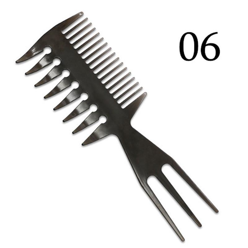 Cepillo de dientes ancho para hombres, herramienta de peluquería antiestática, doble peine de dos lados, horquilla, para barbería y barba: BLACK 06
