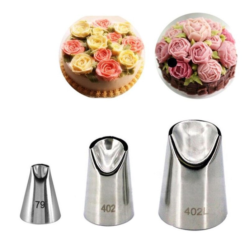 1Pc/3Pcs #79 #402 # 402L Chrysant Nozzles Voor Decorating Cake Tulip Gebak Nozzle Vetplanten icing Piping Tips Bakvormen Pastry: 3PCS