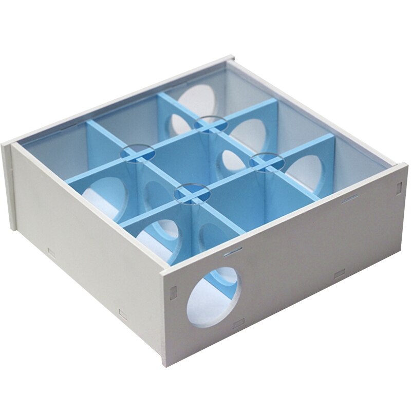 Laberinto de hámster de madera Natural, con cubierta acrílica transparente juguete, jaula de ratón enano, tubos, túnel Gerbil para pequeños animales peludos: blue