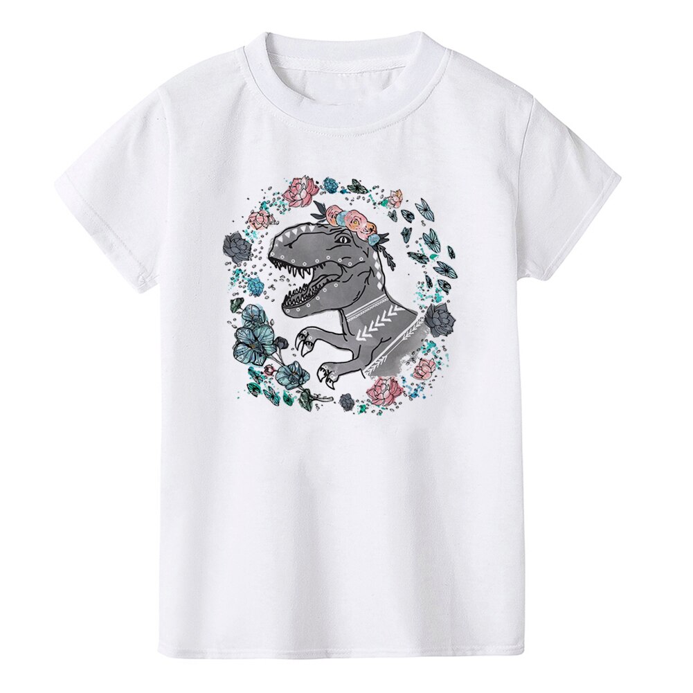 Meninos meninas dinossauro camisa dinossauro crianças t meninas dinossauro camisas dinossauro sauro manga curta roupa presente de aniversário para crianças: HL10-KSTWH / 6T