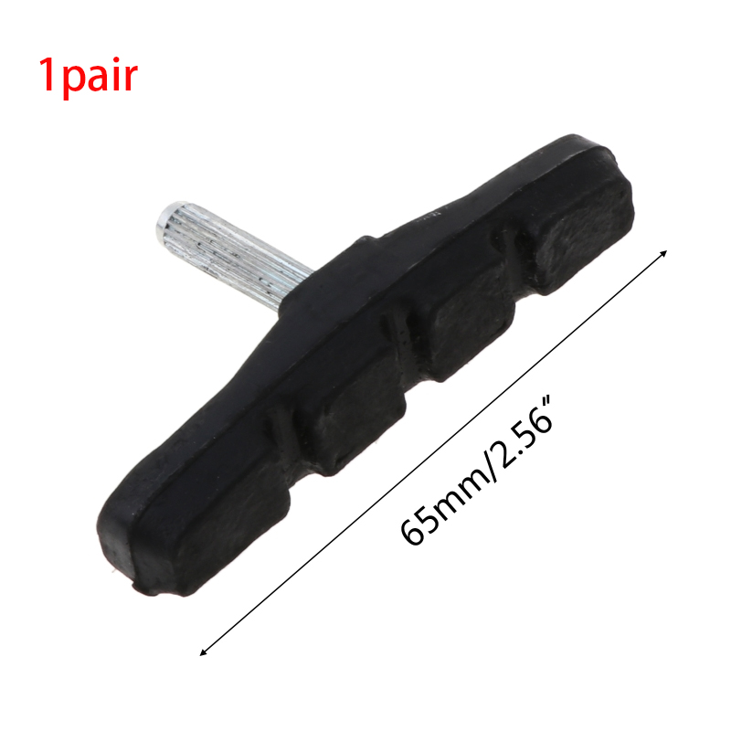 1 par de pastillas de freno en V para bicicleta, zapatos de goma, bloques negros, piezas de Ciclismo de seguridad duraderas, accesorios para bicicleta de carretera MTB: YELLOW