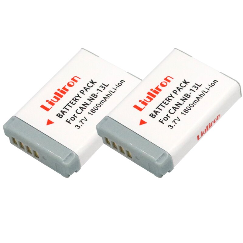 Batterie 1600mAh NB13L NB 13l avec chargeur LCD USB, pour Canon G7 X Mark II G7X G5 X G5X G9 X G9X SX620 SX720 HS: 2battery