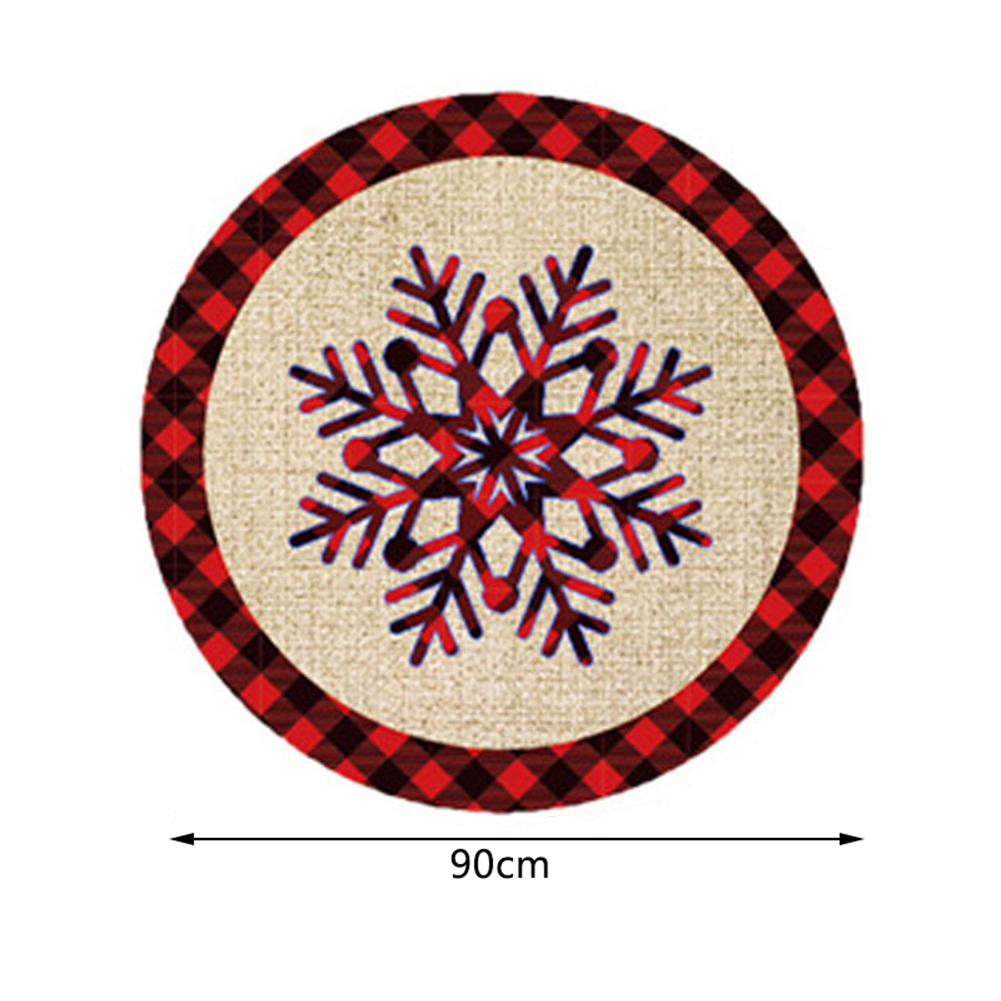 90cm Christmas Tree Skirts Floor Mat Personality Exquisite Wear-resistant Plush Edge Cover Year Xmas Party Home Decoration: C