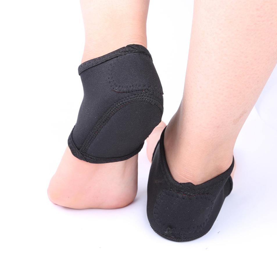 2 pièces pied talon cheville enveloppement coussinets fasciite plantaire thérapie soulagement de la douleur soutien de l'arc plongée talon Anti-fissuration chaussettes