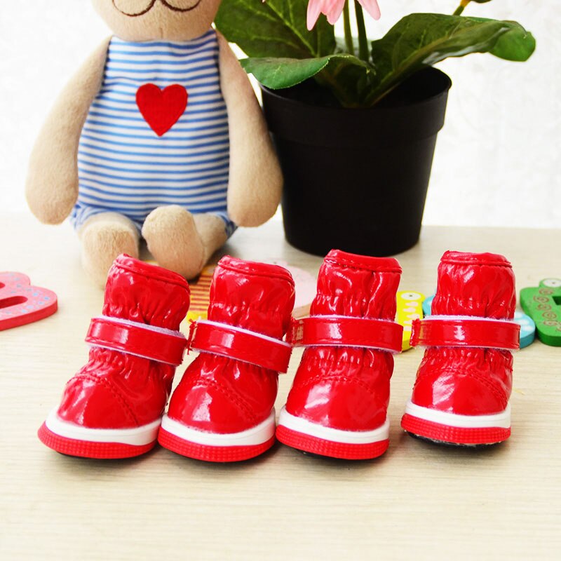 Bottes de neige imperméables pour chiens | Bottes d'hiver pour petits chiens teckel Pitbull Terrier chat d'animaux, directe magasin , Lot 4 de chaussures d'animaux: Red / NO.1
