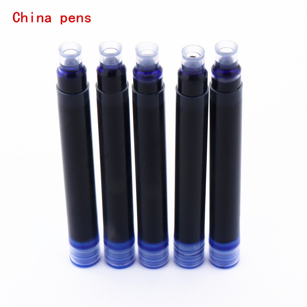 de lujo 010 tipos de papelería para estudiantes, escuela y oficina, pluma estilográfica media,: Ink 5pcs Blue