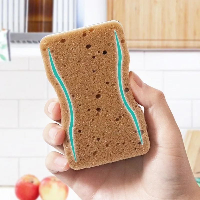 Esponjas de fregado de doble cara para cocina, esponja gruesa de fibra arenosa para algas marinas, toallitas de limpieza para lavar platos, almohadillas mágicas para fregar, 30/5 piezas