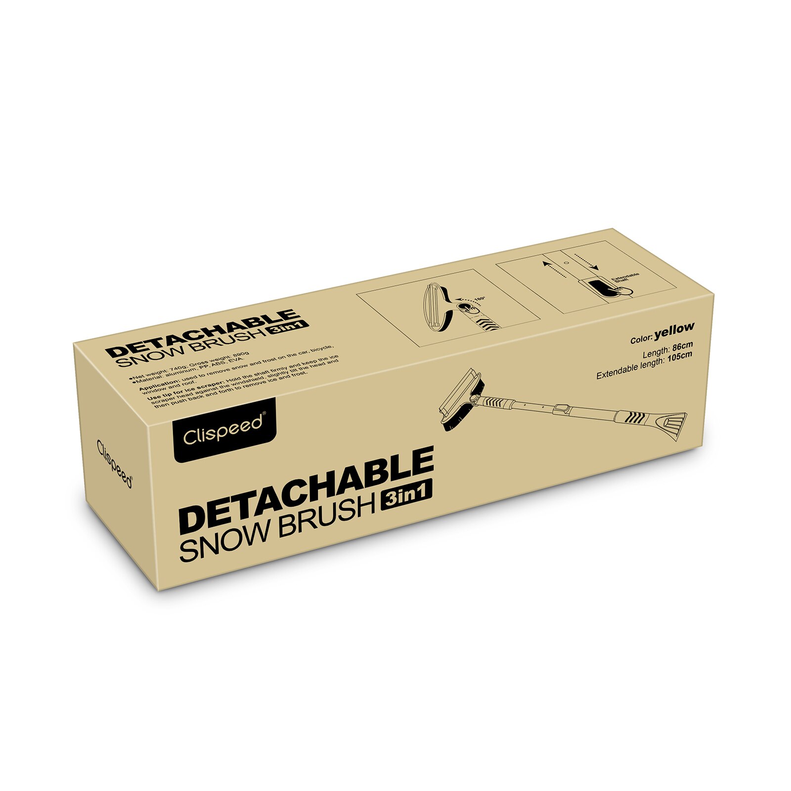 Clispeed Extendable Car Snow Removal Broom House Roof Snow Brush Detachable Car Snow Brush Ice Removing Shovel