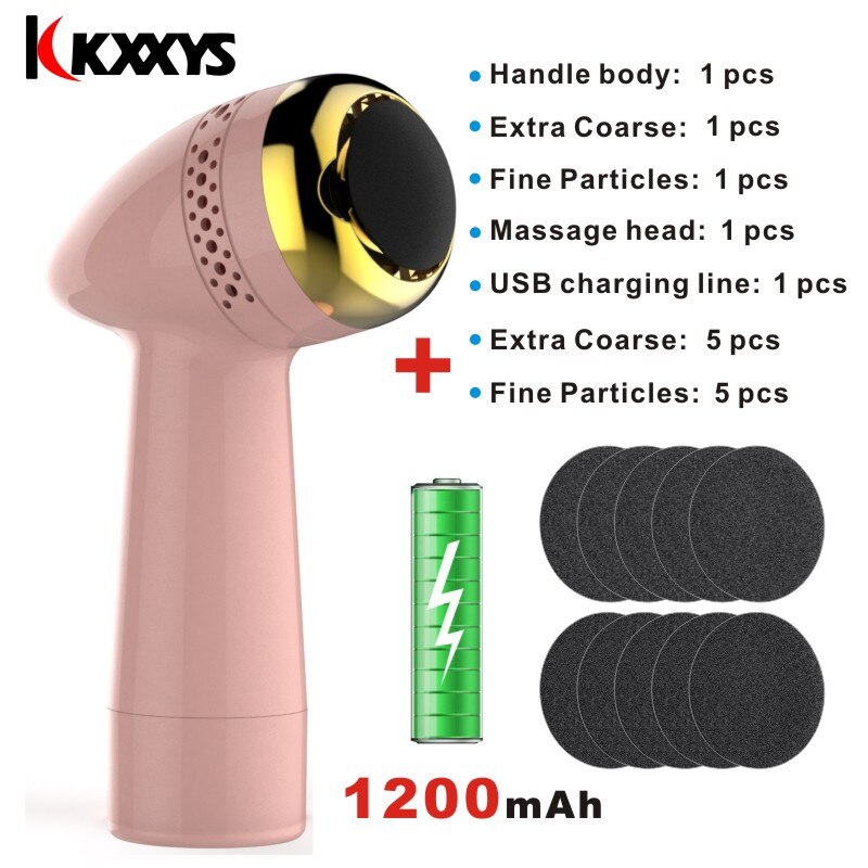 Multifunktion elektrisk vakuum adsorption fjerne hård hud hårdhed død hud hæle slibning pedicure fodsliber pedicure: Lyserød 1200ma 1pc 10pc