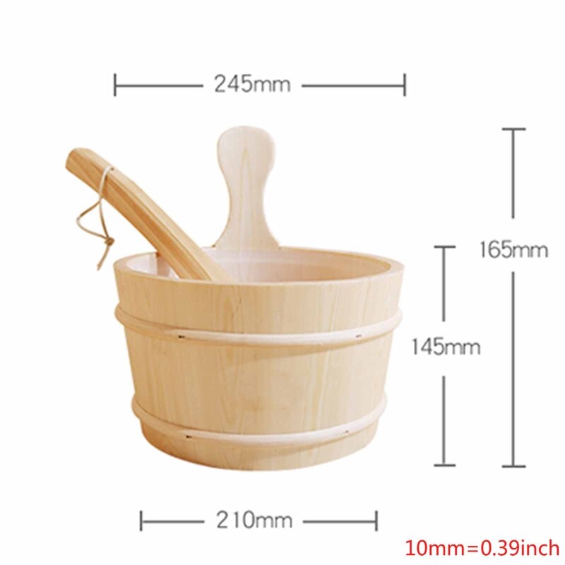 Sauna Bucket with ladle Sauna Accessories, Sauna Bucket,Ladle, Plastic Liner 449C