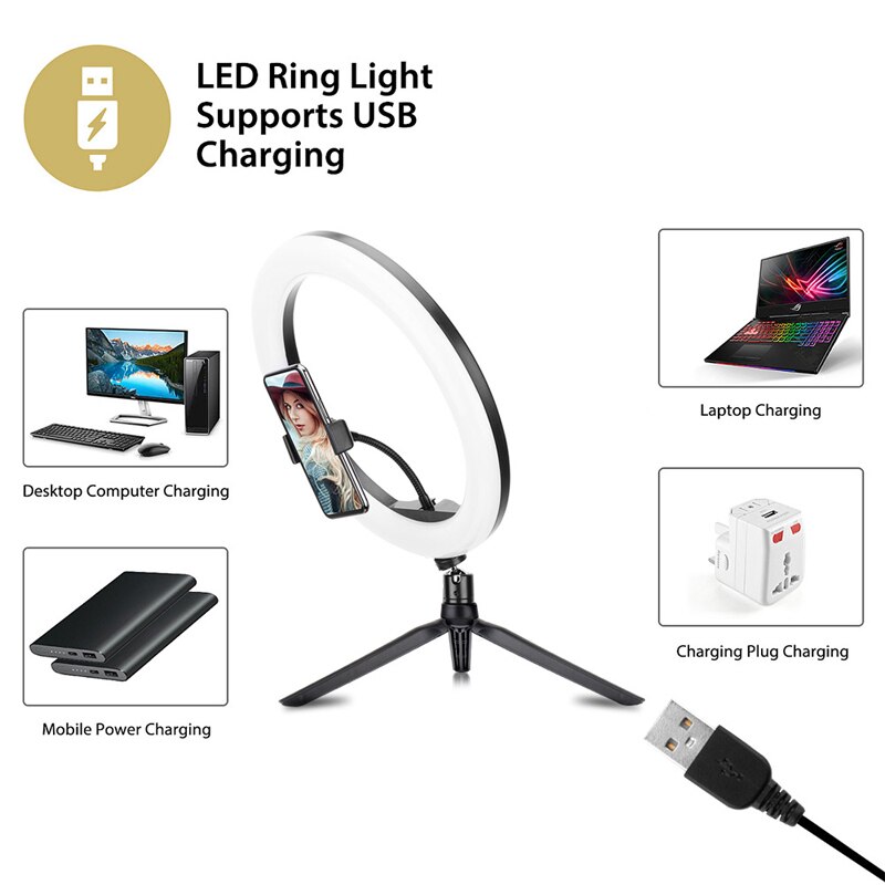 Runde Ring Lampe 26 Cm Video Selfie Ring mit Telefon Halfter für Fotografie Beleuchtung Stativ Stehen Machen-hoch Lampe foto Foto Kamera