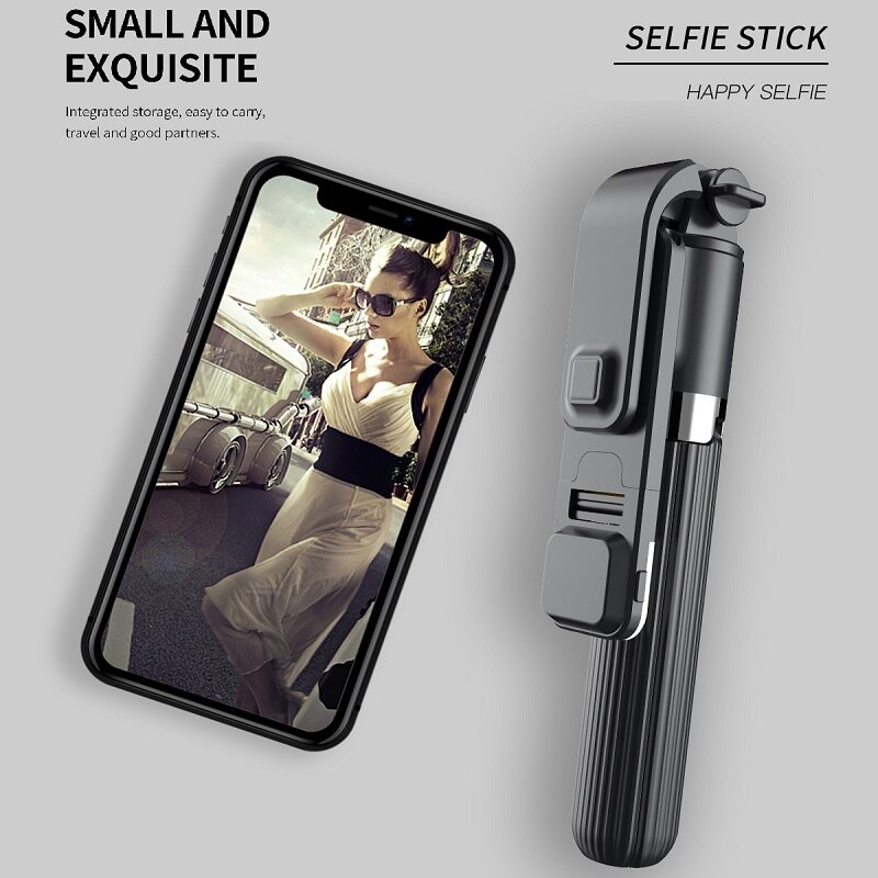 FANGTUOSI Bluetooth Selfie Stick Monopod mini trípode con luz de relleno LED y Disparador remoto para el teléfono móvil