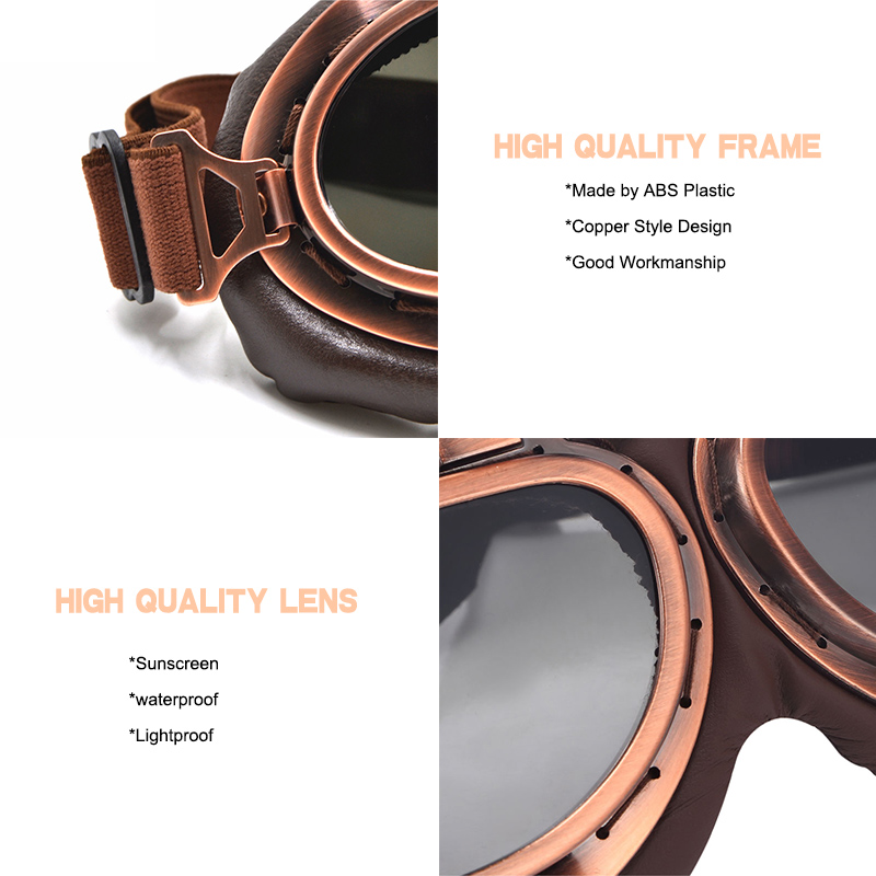 Motorcykel briller retro hjelm pilot briller motorcykel cykel briller vintage klassiske solbriller til gafas motocross dirt bike