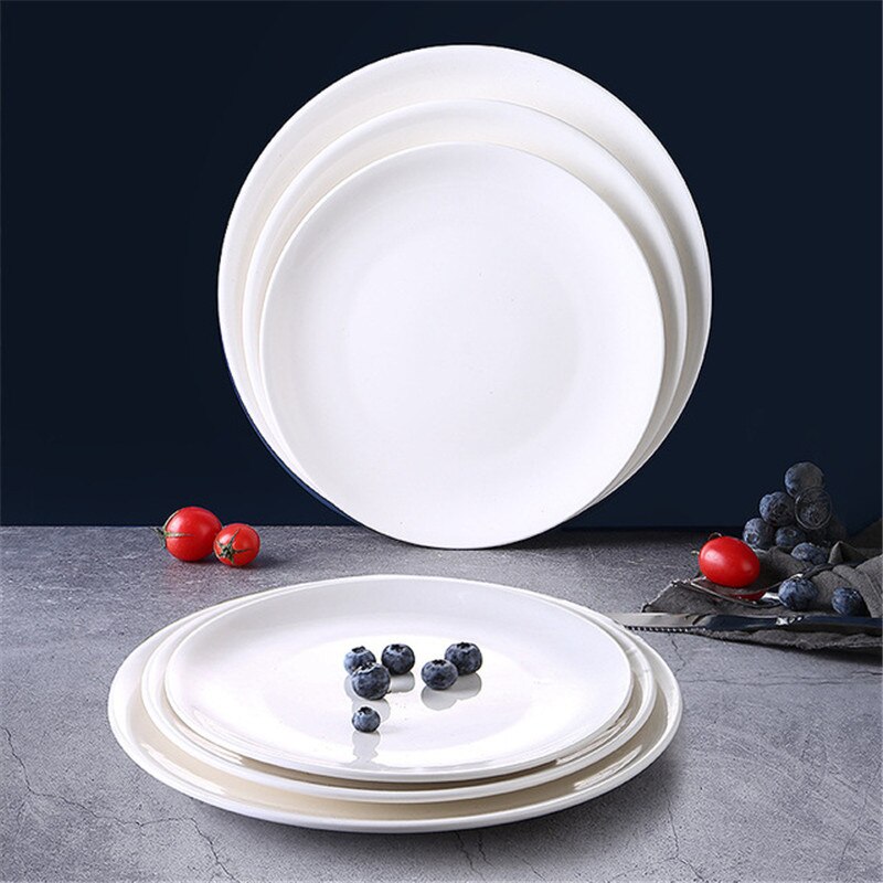 Porcelain &amp; Ceramic Dinner Plate Round 5-10 Inches Wedding Kitchen Tableware Steak &amp; Cake Dessert Dishes White