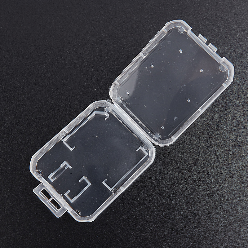 Estuche de plástico transparente para tarjeta de memoria TF/SD, caja de almacenamiento estándar, 10 unidades