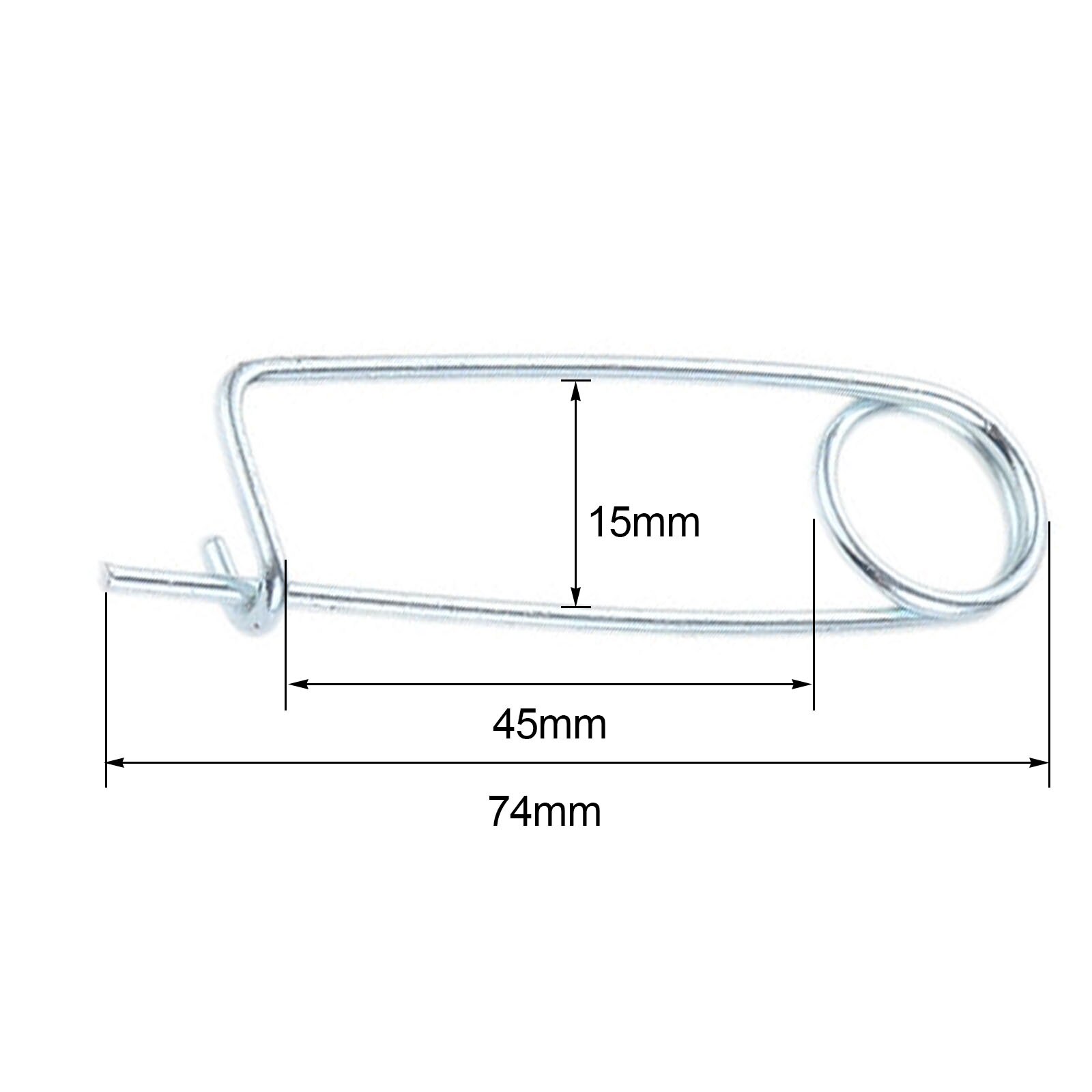 Pasadores de seguridad con forma de broche de acero, 10 piezas, pasador de resorte, cierre rápido, cierre para granja, césped, enganche de jardín, 2x45x15mm: 2X45X15mm 10pcs