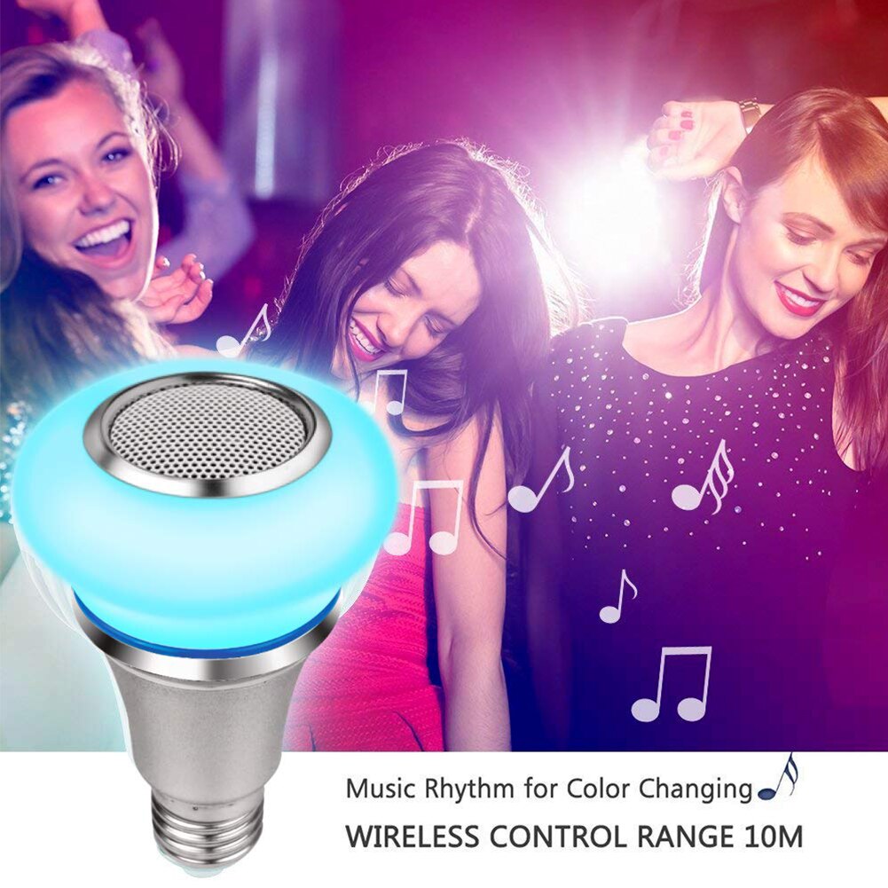 Kleur Veranderende Slimme Leven Dimbare Afstandsbediening Bluetooth Speaker Mini RGB Spelen Led Draadloze Muziek Gloeilamp Home Audio