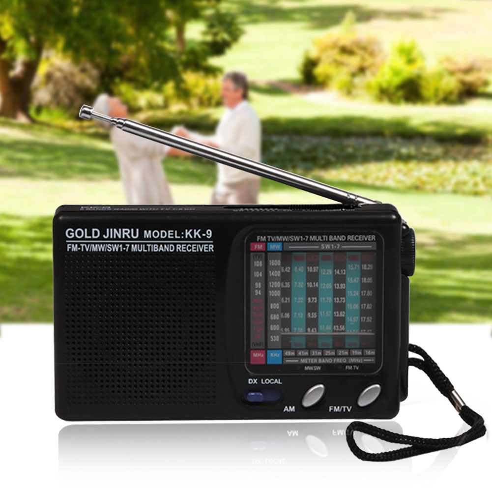 KK-9 Mini Speakers Home Wireless Shortwave AM/FM Full Band Portable Mono Channel High Sensitivity Radio Black Classic Durable