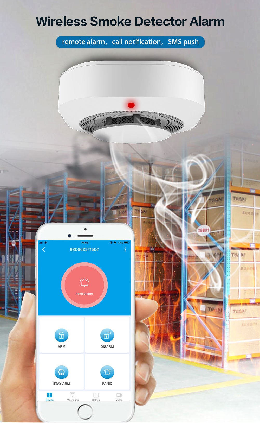 Wireless Smoke Fire Detector Alarm System For Home Security App Control Smart Life Sensor