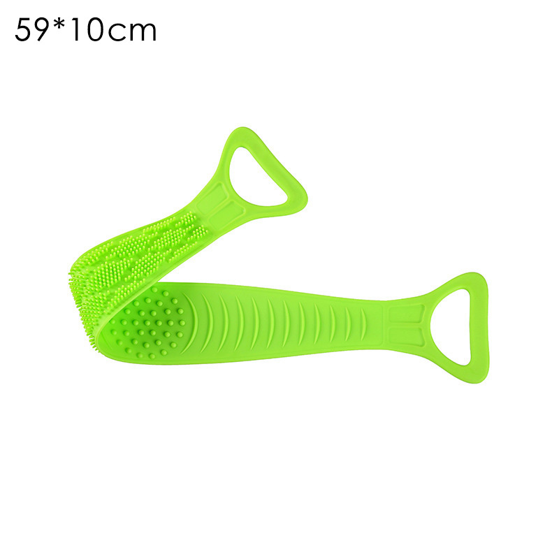 Magic Silicone Brushes Bath Towels Rubbing Back Mud Peeling Body Massage Shower Extended Scrubber Skin Clean Shower for Bathroom: green small