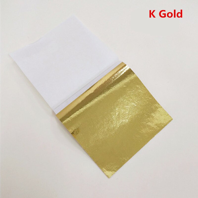 100 stk farve imiteret bladguld folie ark kobber blad til forgyldning kunst arbejde negle dekoration 9 x 9cm rose guld blad folie papir: K guld