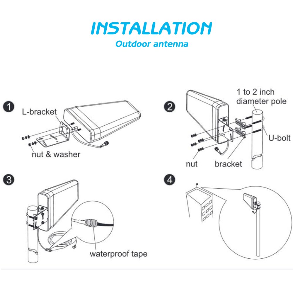 Conjunto de accesorios para amplificador de señal móvil, antena externa de teléfono móvil de alta ganancia GSM 3G 4G, 10dBi y 9 dbi, S50