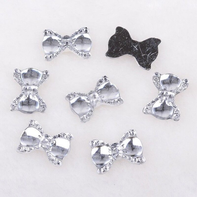 Boliao 100 stuks 13mm*19mm acryl strik platte achterkant applicaties/bruiloft/huisdecoratie knutselen diy  r040: Wit