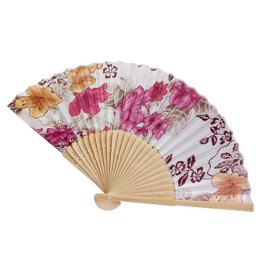 Sommer fan vintage bambus sammenleggbar håndholdt blomstervifte kinesisk dansefest lomme bryllup fargerik wachlarz reczny yl: K