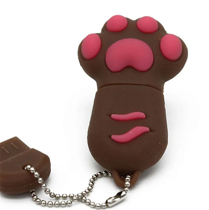 JASTER dessin animé chat griffe USB clés 64GB mignon stylo lecteur 32GB 16GB Mini Gel de silice USB bâton pour les enfants: Violet / 64 MO
