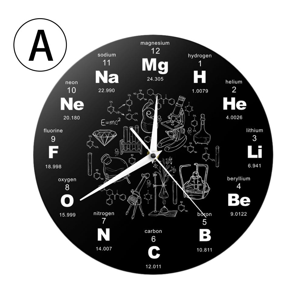 Periodic Table Of Elements Wall Clock Chemical Symbols Art Clock Wall Decoration Educational ElementaL Display Teacher's: A