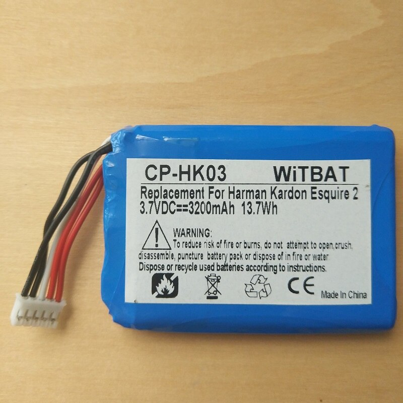 GSP805070 Battery for Harman Kardon Esquire 2 Speaker 3.7V 3200mAh Li-Po Li Polymer Rechargeable Batteria Pack Replacement