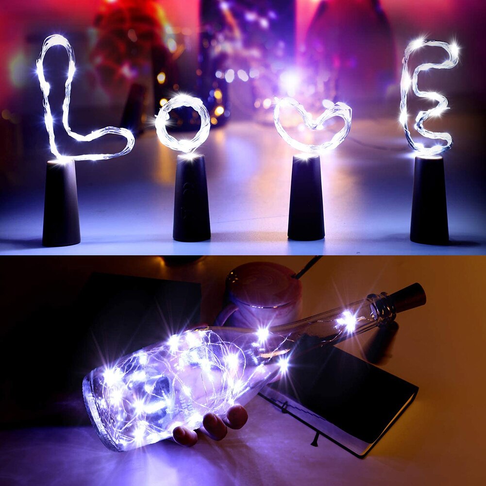 Diy Wijn Fles Kurk Licht Led Batterij Fairy Decoratieve String Lampen Smart Led Eenvoudige Installatie Indoor Lamp Voor Outdoor