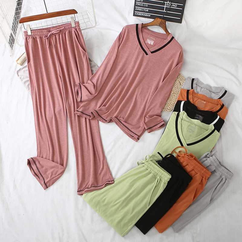 Dames katoenen lange mouwen homewear zomer herfst pyjama set dames homewear dames katoenen pyjama zomer homewear pak homewear