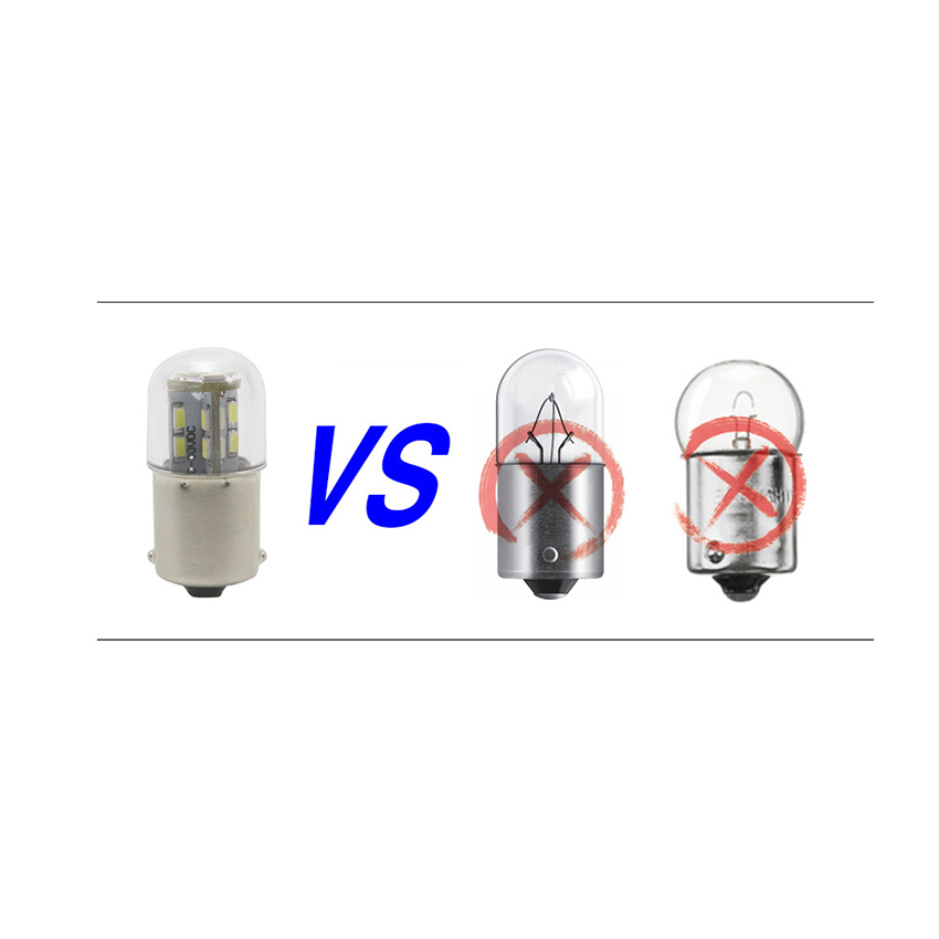 4 szt. Żarówka Led 6V 1156 BA15S G18 R5w R10W 12v 24V żarówki wskaźnik sprzętu 2W chipy lampa sygnalizacyjna