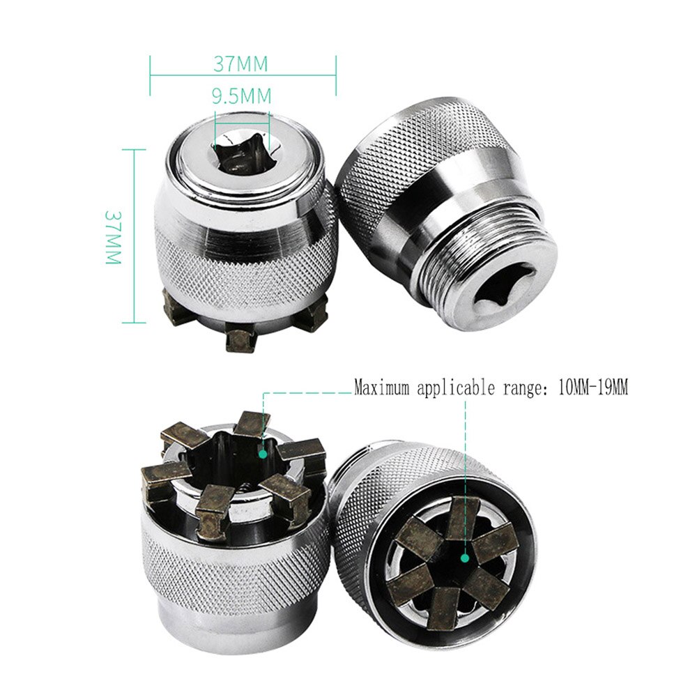 Adjustable Universal Socket Wrench Universal Ratchet Wrench Chrome Molybdenum Adapt Multi Drill Wrench Head Sleeve Repair Tool