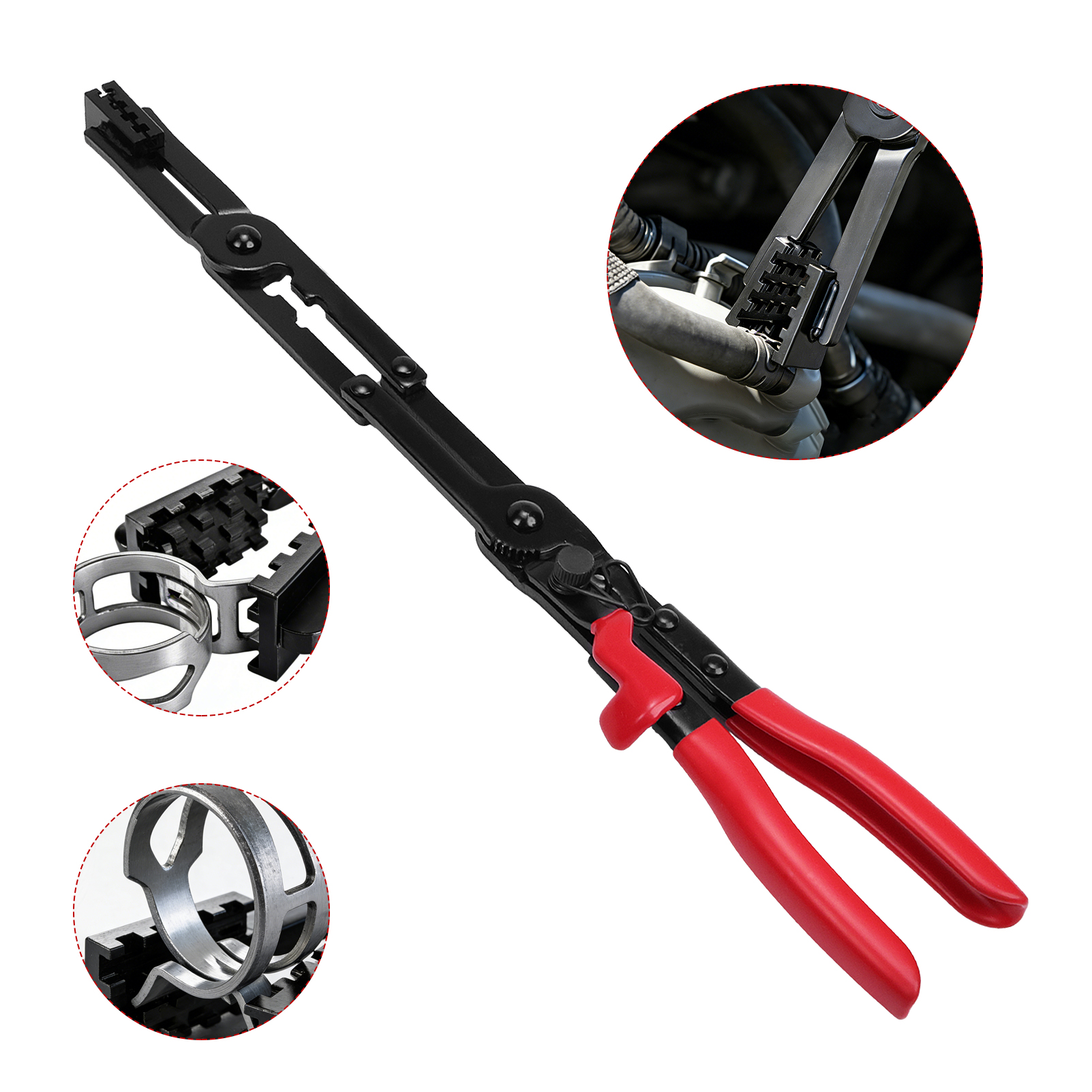 Universal Adjustable Clamp Tool for Automotive Hose Pipes Reach Hose Clamp Pliers Set Fuel Oil Water Hose Auto repair Tools
