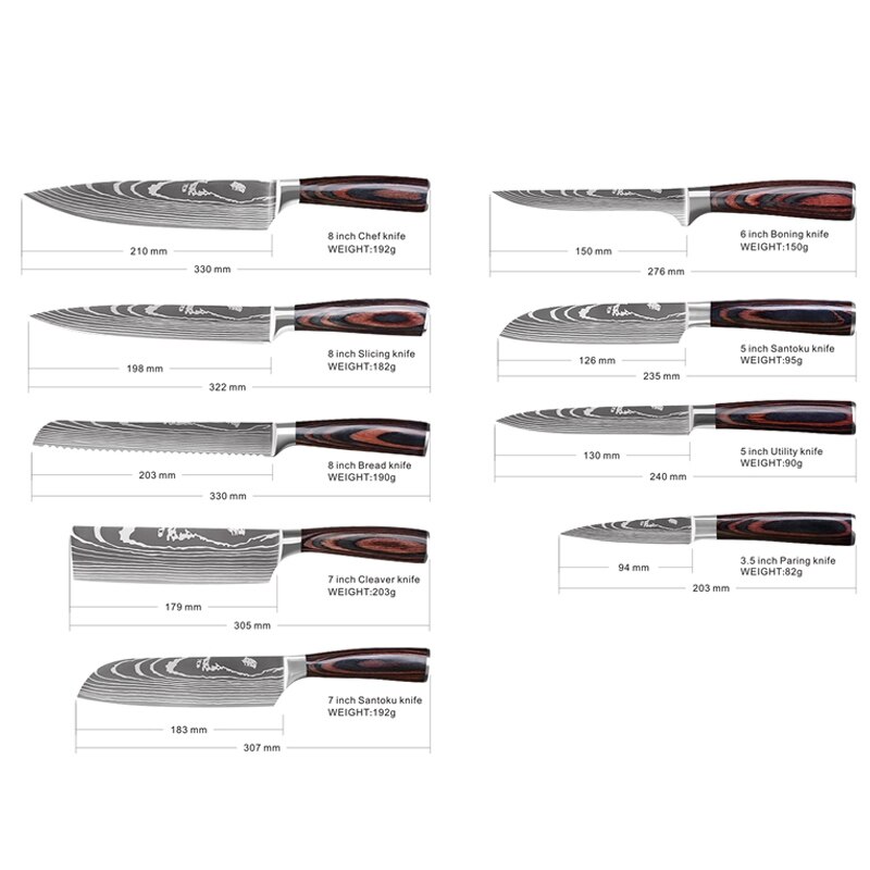 Kitchen Knives set Chef knife Tool High Carbon Stainless Steel Santoku knife Sharp Cleaver Slicing Knife Best Choice for Kitchen