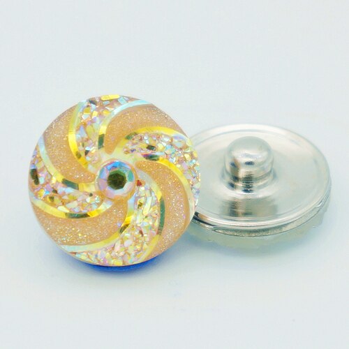 beauty 10pcs mixed Round Resin gloss Rotated style 18MM snap buttons fit snap bracelet snap jewelry NS1003