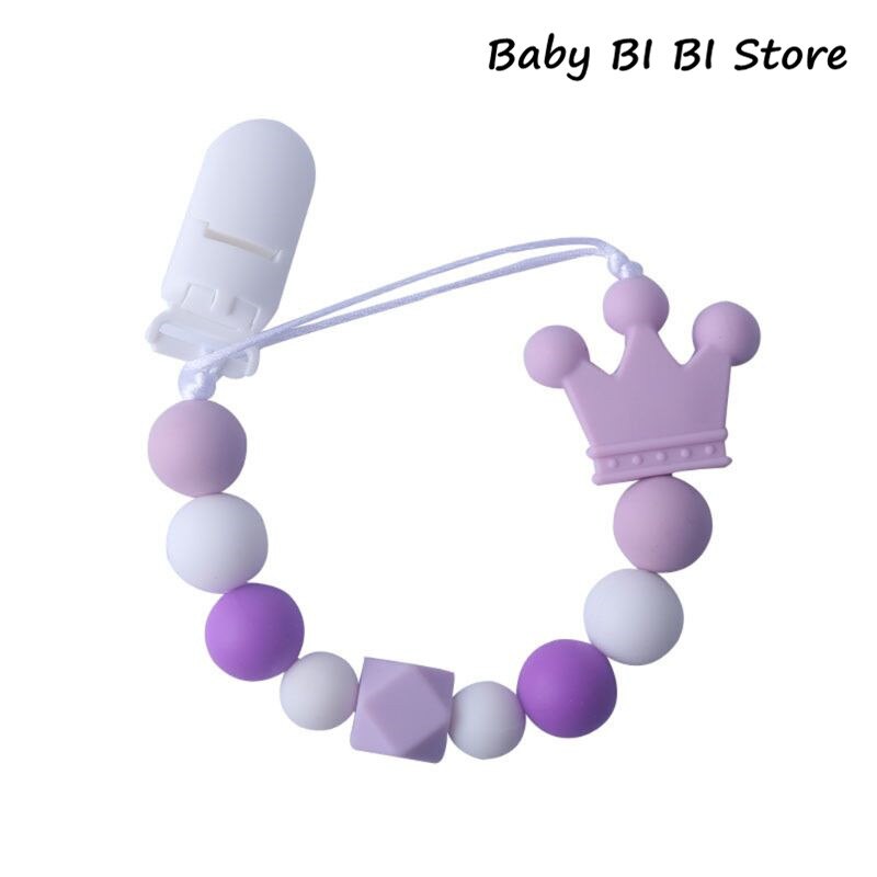 Baby produkter silikone sut kæde spædbørn vedhæftning anti-drop anti-mistet kæder nyfødt badning: Lilla